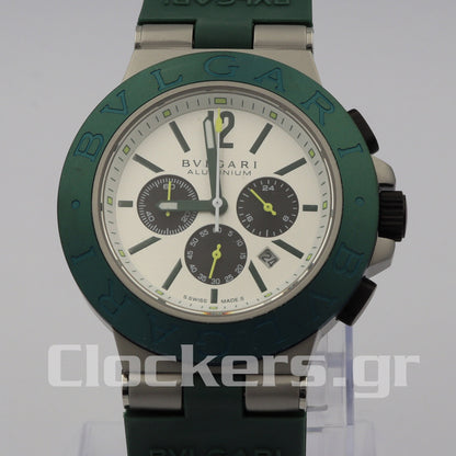 BVLGARI ALUMINIUM 40MM RUBBER BEZEL CHRONOGRAPH WATCH