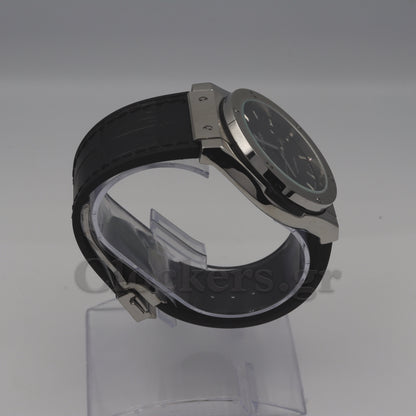 HUBLOT CLASSIC FUSION KING  WATCH - 42 MM - BLACK DIAL - SS BLACK RUBBER  STRAP