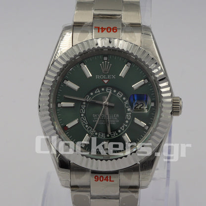 SKY-DWELLER SS  GREEN  DIAL STICK MARKERS