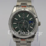 SKY-DWELLER SS  GREEN  DIAL STICK MARKERS